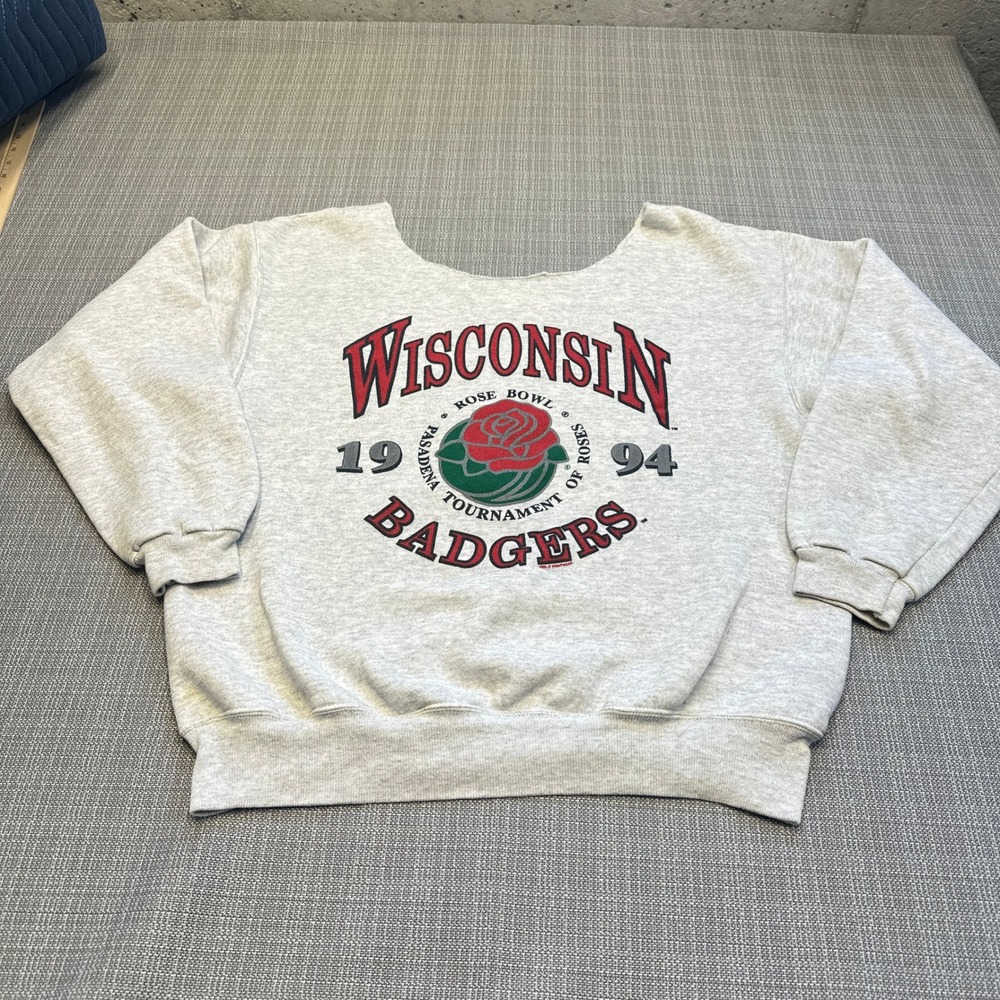 Vintage Wisconsin Badgers Rose Bowl 1994 Sweatshirt XXL Upcycled Collegiate